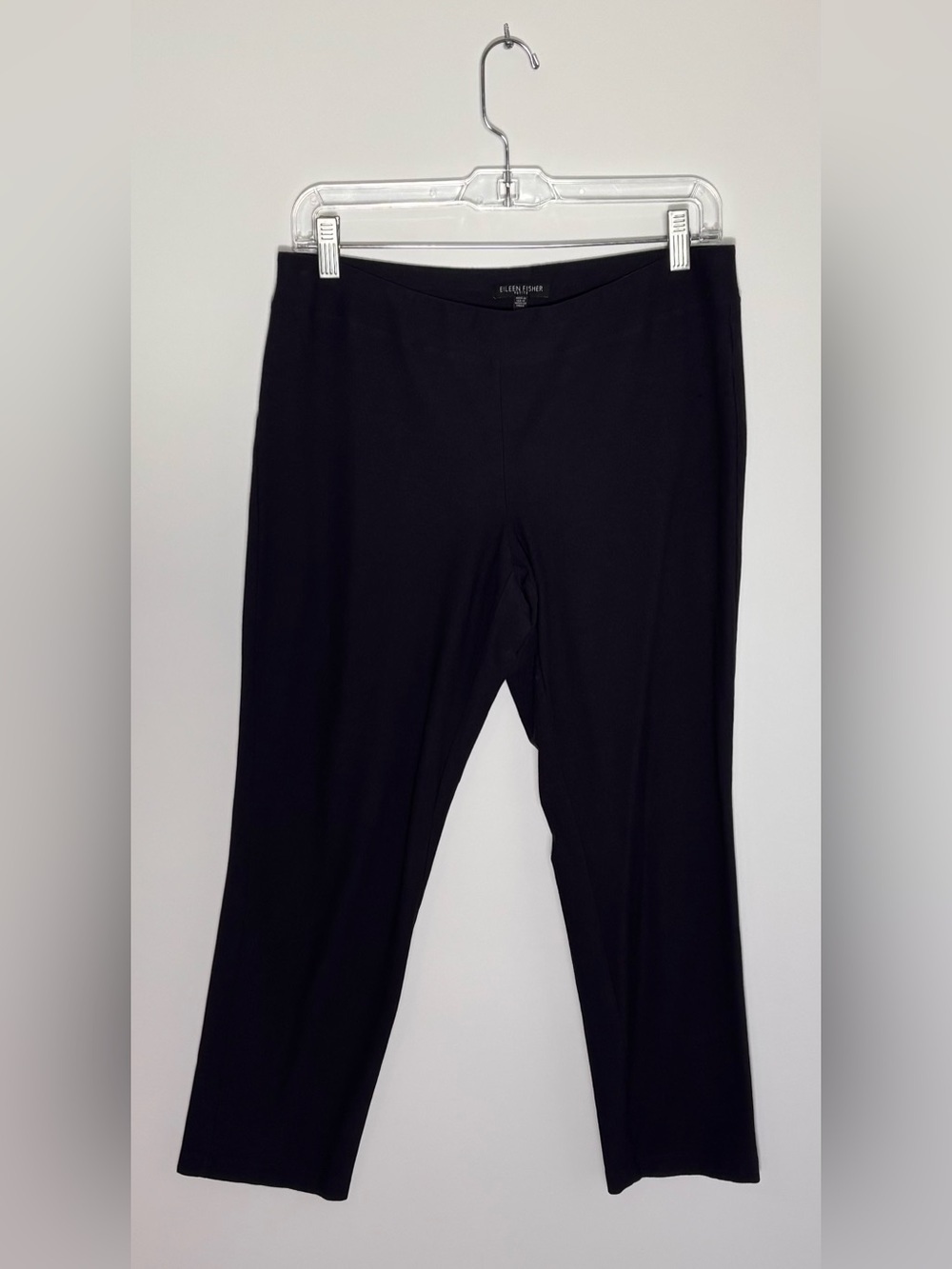 Eileen Fisher Dark Blue Stretch Crepe Pull-On Ankle Pants Size Petite Medium